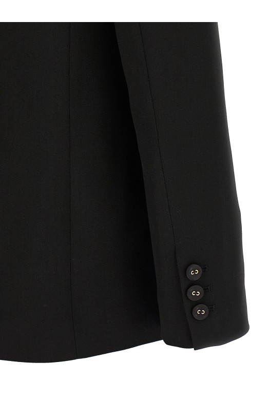 Satin lapel blazer Black