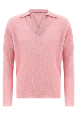 Tam yarn polo shirt Pink