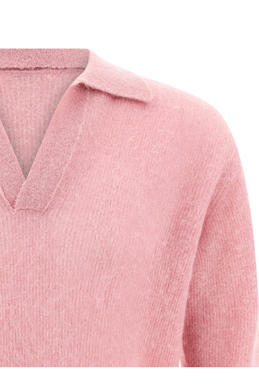 Tam yarn polo shirt Pink