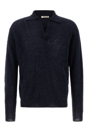 Футболка з поло з тама-пряжі Синя A25AP02AKNAVY Футболка з поло з тама-пряжі Синя A25AP02AKNAVY