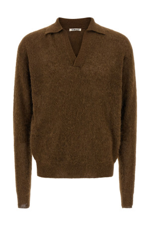 Tam yarn polo shirt Brown