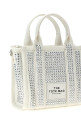 'The Crystal Canvas Crossbody Tote' crossbody bag White