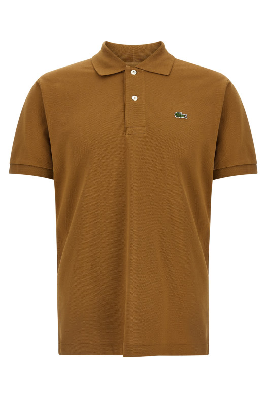 Поло з логотипом Коричневе LACOSTE L1212DPC