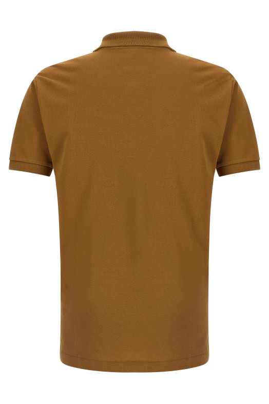 Поло з логотипом Коричневе LACOSTE L1212DPC