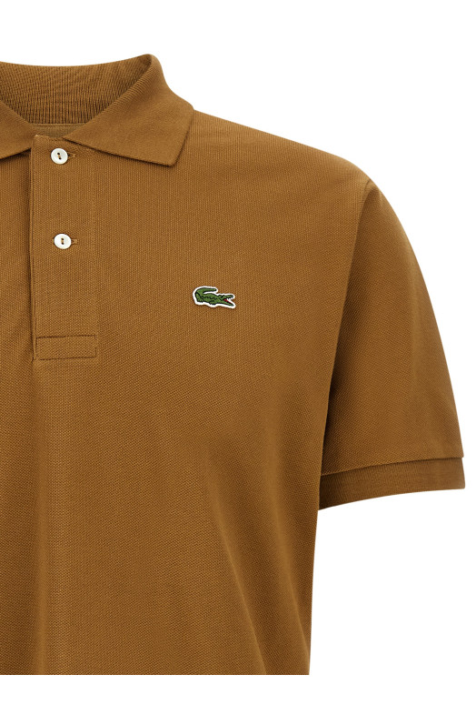 Поло з логотипом Коричневе LACOSTE L1212DPC