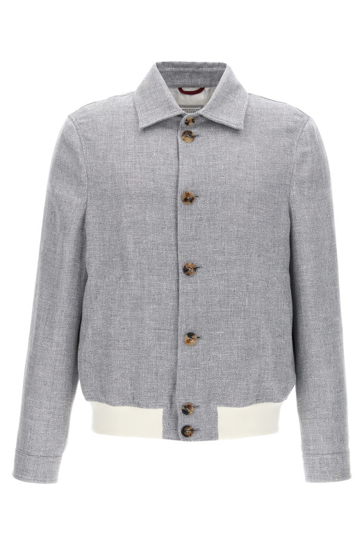 Діагональна куртка Сіра BRUNELLO CUCINELLI MW4826407C1001