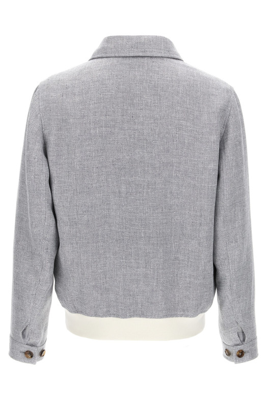 Діагональна куртка Сіра BRUNELLO CUCINELLI MW4826407C1001
