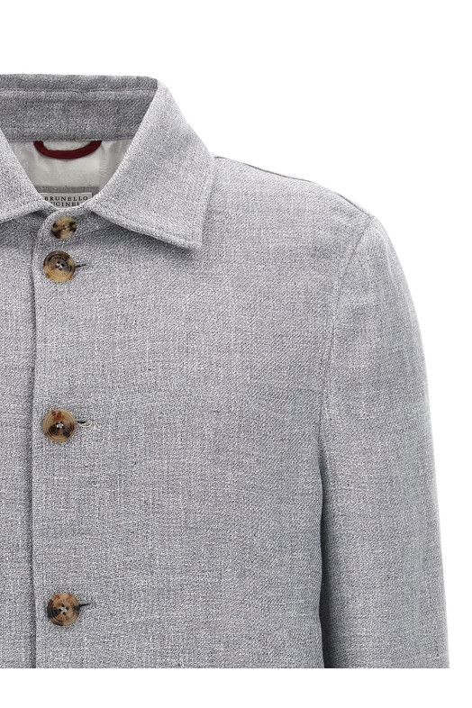 Діагональна куртка Сіра BRUNELLO CUCINELLI MW4826407C1001