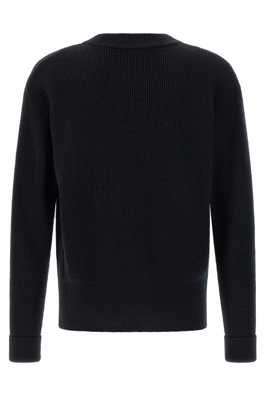 Ребристий вовняний светр Чорний LEMAIRE TO1419LK1042BK999