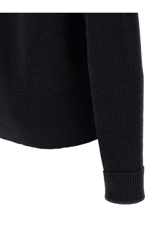 Ребристий вовняний светр Чорний LEMAIRE TO1419LK1042BK999