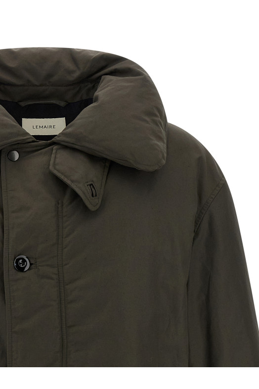 Пуховик з коміром-бульбашкою Коричневий LEMAIRE OW1164LF1019BR507