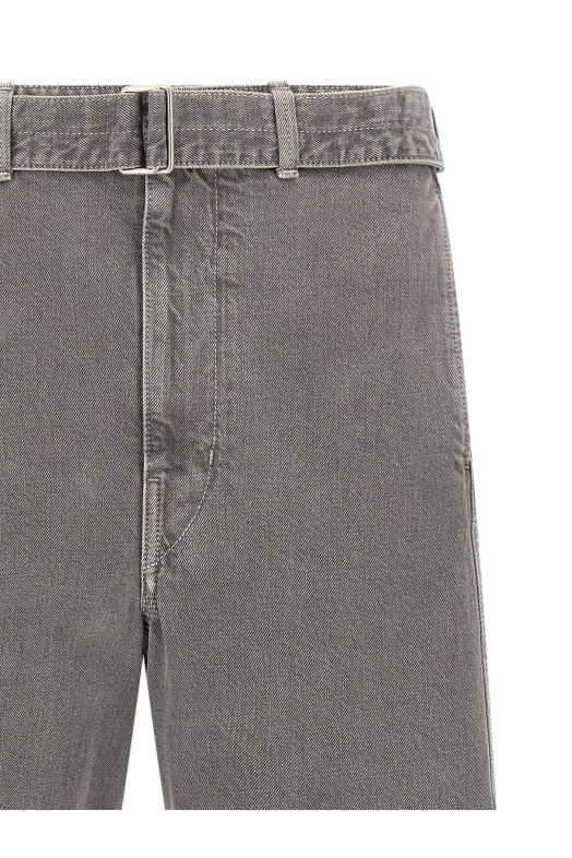 'Twisted Belted' jeans Gray