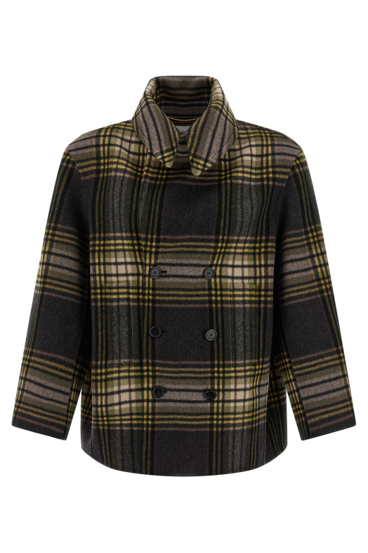 Пальто-кабана Різнокольорове SAINT LAURENT 838047Y3J681737