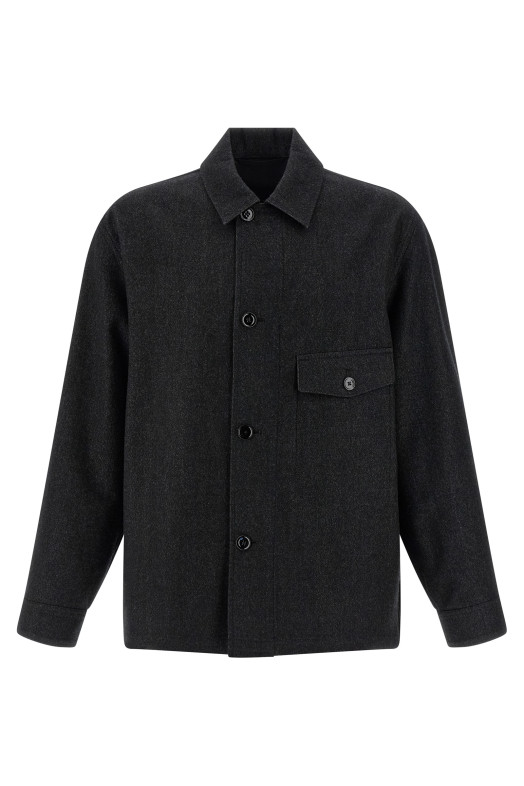 Wool overshirt Black