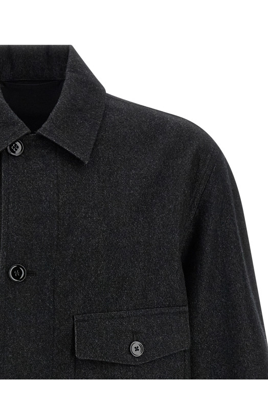 Wool overshirt Black