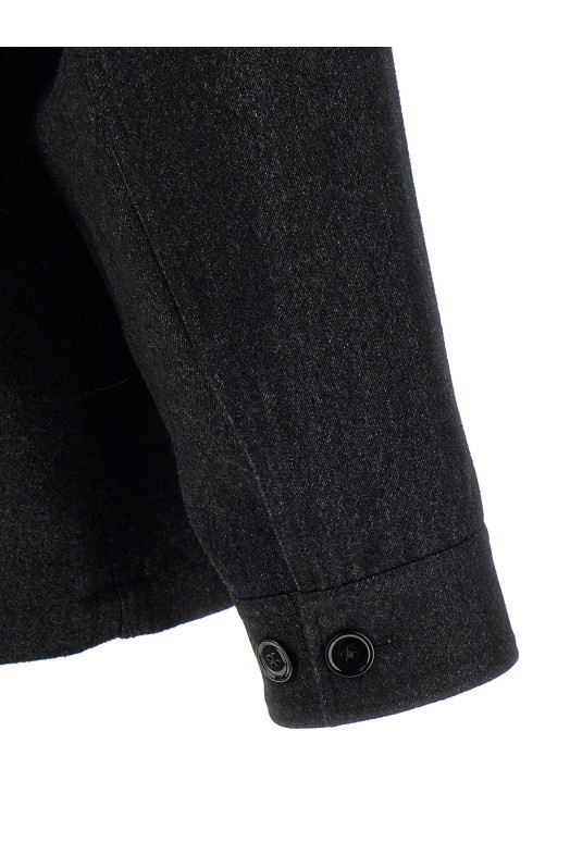 Wool overshirt Black