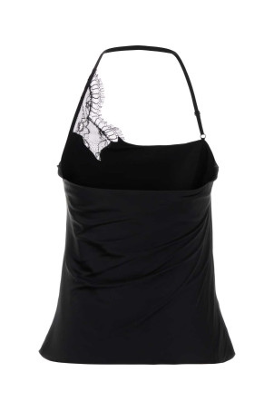 Чорний еластичний атласний топ COURREGES (325CTO428VI0073)