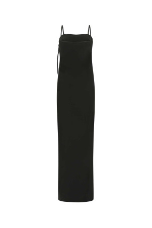 Черное креповое длинное платье Black SAINT LAURENT (694902Y3E30) Черное креповое длинное платье Black SAINT LAURENT (694902Y3E30)