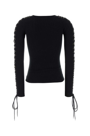 Чорна бавовняна футболка Чорна BALENCIAGA (850247TQVE1)