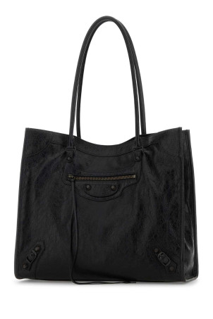 Black leather medium Le City shopping bag Black BALENCIAGA (8518182ABEK)
