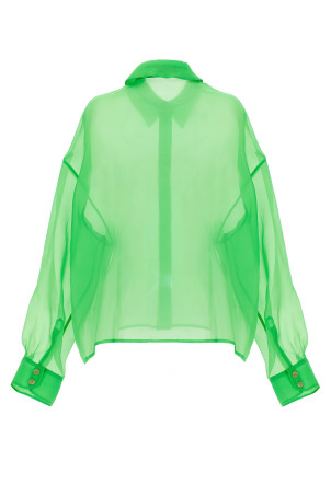 Рубашка из органзы 80-х годов Зеленая A.W.A.K.E. MODE (T03GT14GREEN)