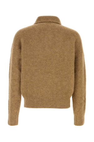 Camel stretch alpaca blend polo shirt AMI (HPL405KN0021) Camel stretch alpaca blend polo shirt AMI (HPL405KN0021)