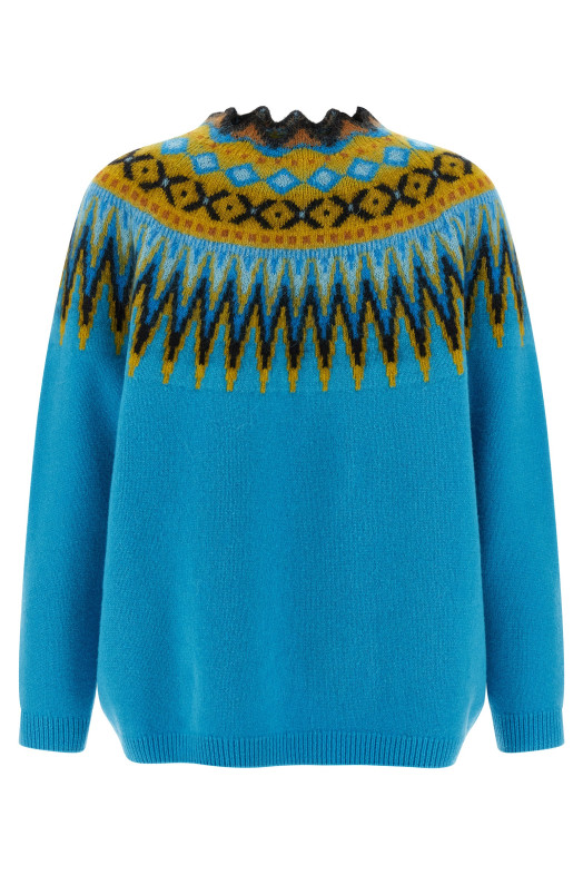Jacquard pattern sweater BLUE