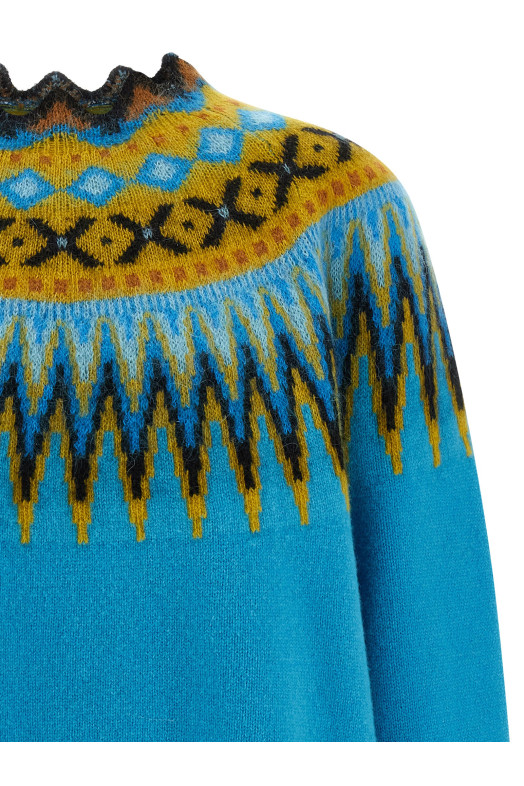 Jacquard pattern sweater BLUE