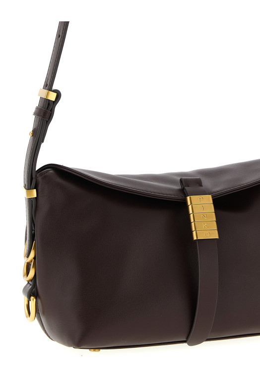 Маленька сумка через плече «Saddle Baguette» бордового кольору 105895A1ZXLA7Q