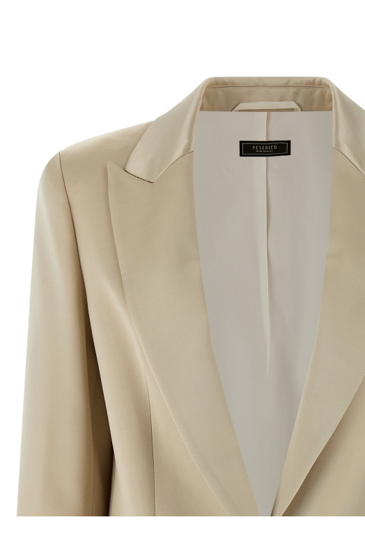 Атласный блейзер Бежевый E0119707556041