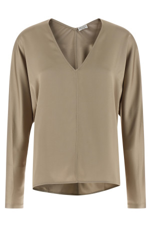 Шовкова блузка Бежева BRUNELLO CUCINELLI MB179DI702C8576 Шовкова блузка Бежева BRUNELLO CUCINELLI MB179DI702C8576