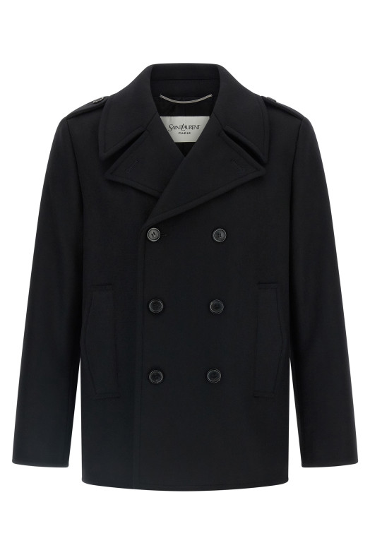 Шерстяное пальто Черный SAINT LAURENT 760649Y060W1000 Шерстяное пальто Черный SAINT LAURENT 760649Y060W1000