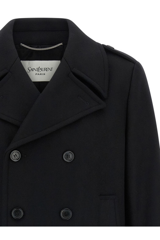 Шерстяное пальто Черный SAINT LAURENT 760649Y060W1000 Шерстяное пальто Черный SAINT LAURENT 760649Y060W1000