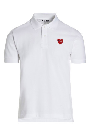 Поло з логотипом Біле COMME DES GARÇONS PLAY AXT0065 Поло з логотипом Біле COMME DES GARÇONS PLAY AXT0065