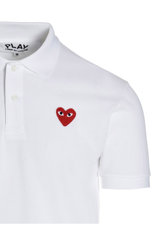 Рубашка-поло с логотипом Белая COMME DES GARÇONS PLAY AXT0065