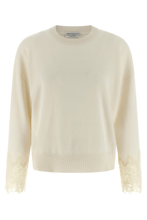 Вязаные манжеты Белые BRUNELLO CUCINELLI M12211900C2723 Вязаные манжеты Белые BRUNELLO CUCINELLI M12211900C2723