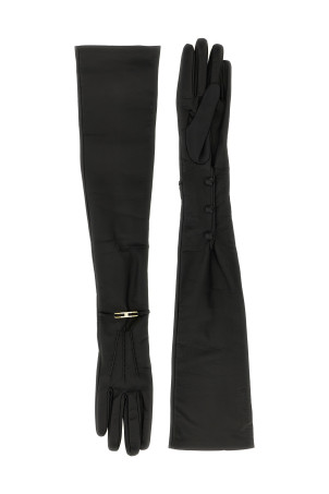 Длинные перчатки из наппы Черные ELISABETTA FRANCHI GU08R58E2110 Длинные перчатки из наппы Черные ELISABETTA FRANCHI GU08R58E2110
