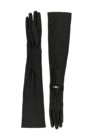 Длинные перчатки из наппы Черные ELISABETTA FRANCHI GU08R58E2110 Длинные перчатки из наппы Черные ELISABETTA FRANCHI GU08R58E2110