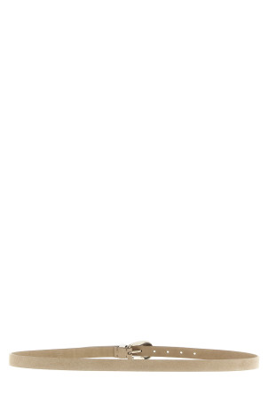 Inverted leather belt Beige