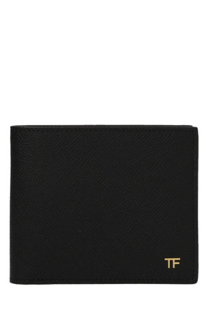 Logo leather wallet Black