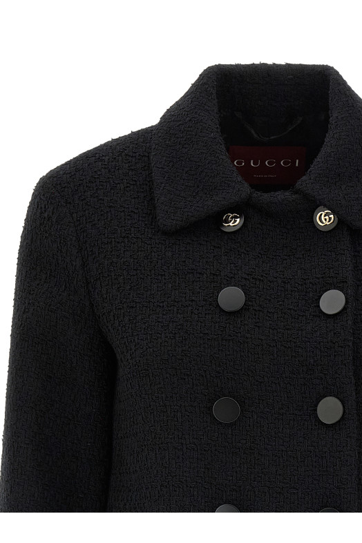 Блейзер из шерсти букле Черный GUCCI 823781Z7AU91000