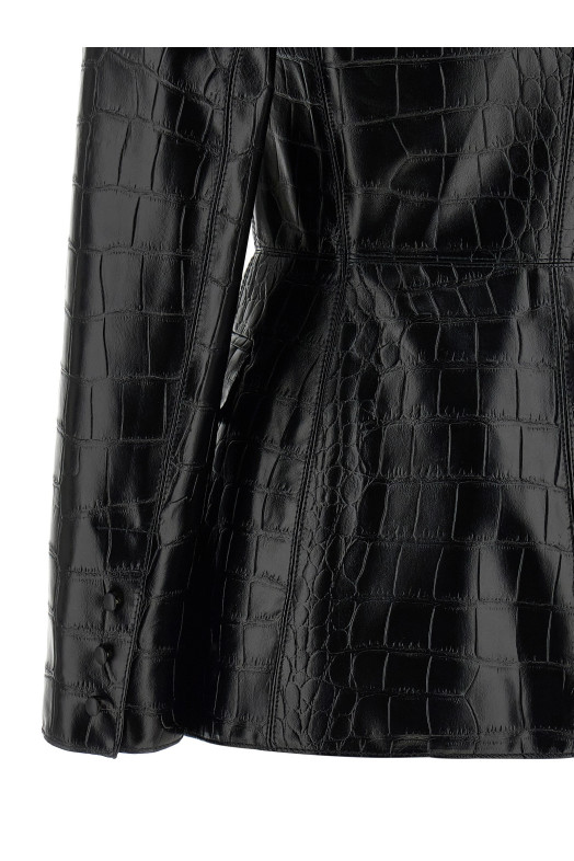 Блейзер з принтом «крокодил» Чорний ELISABETTA FRANCHI GI19158E2110