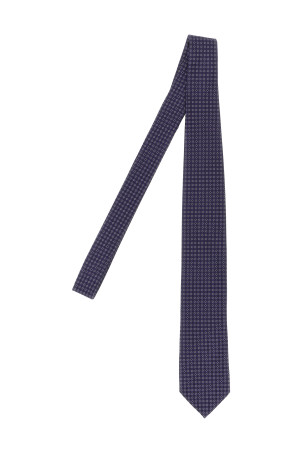 Patterned silk tie Purple