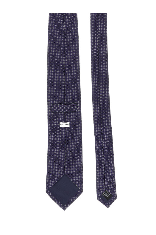 Patterned silk tie Purple