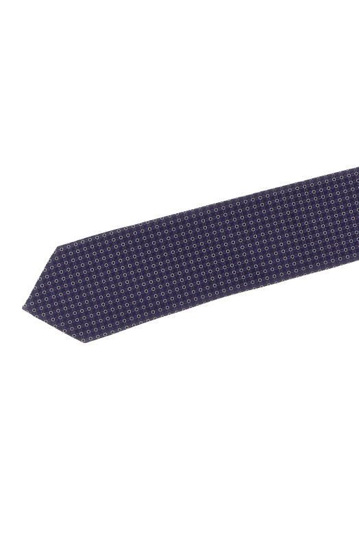 Patterned silk tie Purple