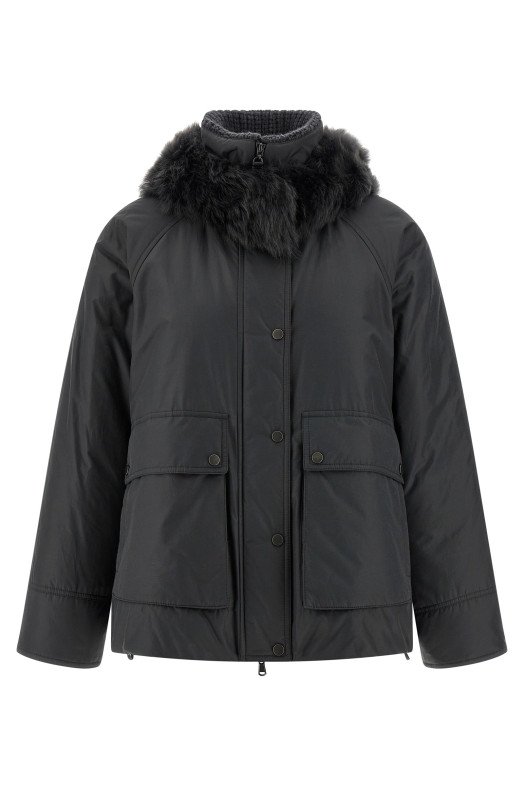 Кашеміровий пуховик з коміром Сірий BRUNELLO CUCINELLI MG5017913C2126