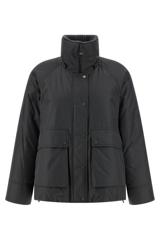 Кашеміровий пуховик з коміром Сірий BRUNELLO CUCINELLI MG5017913C2126