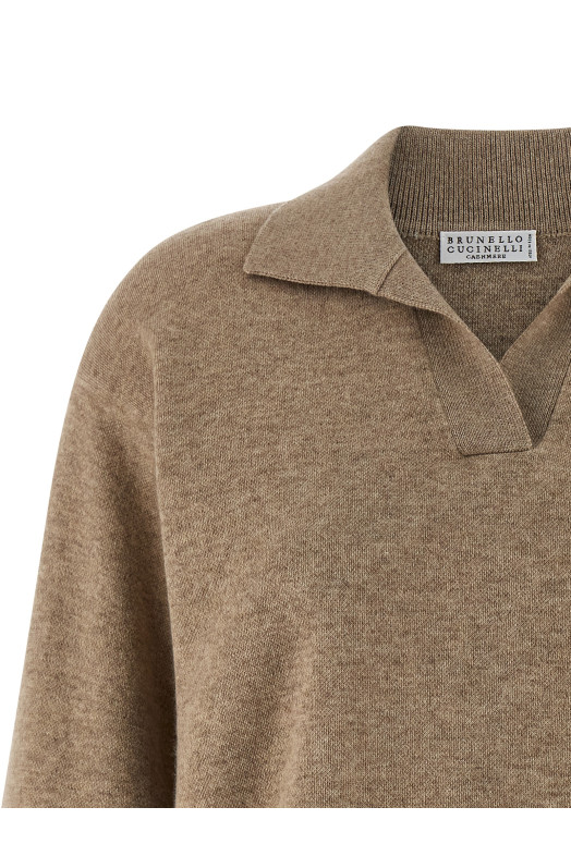 Поло Monile Beige BRUNELLO CUCINELLI MSH116505C9259