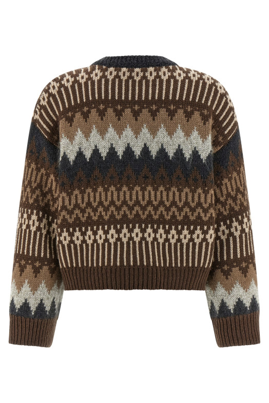 Sequin and cashmere sweater Brown