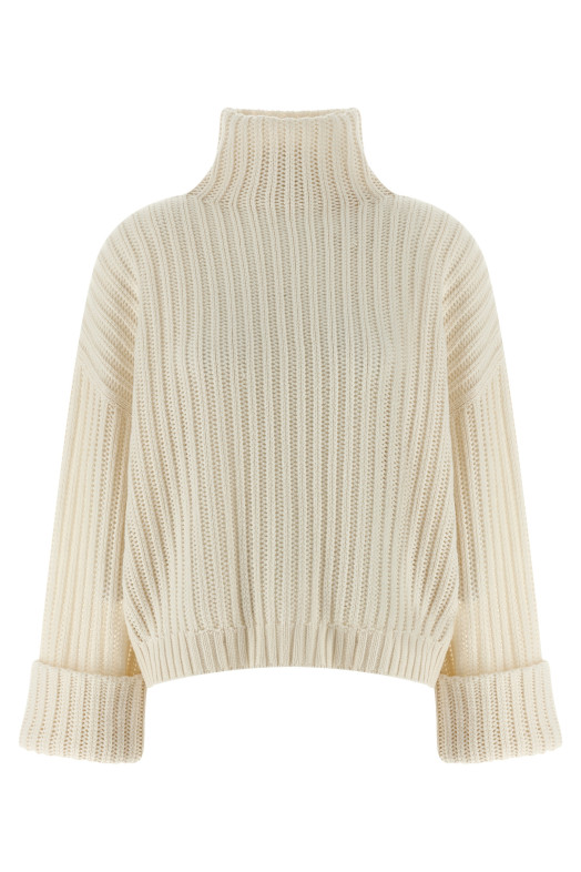 Cashmere turtleneck sweater White